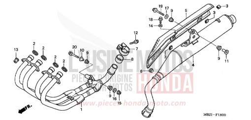 EXHAUST MUFFLER (CB600F2/F22) CB600F22 de 2002